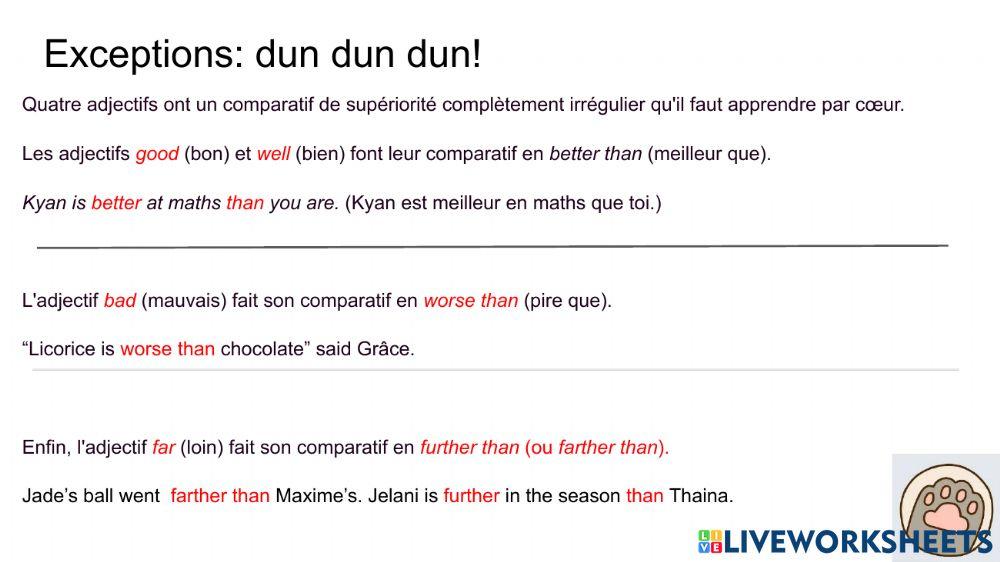 Compare the monsters