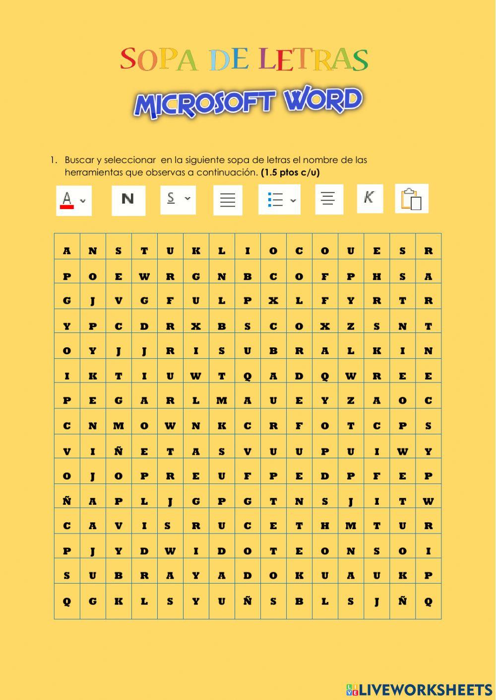 Sopa de letras Sopa de letras