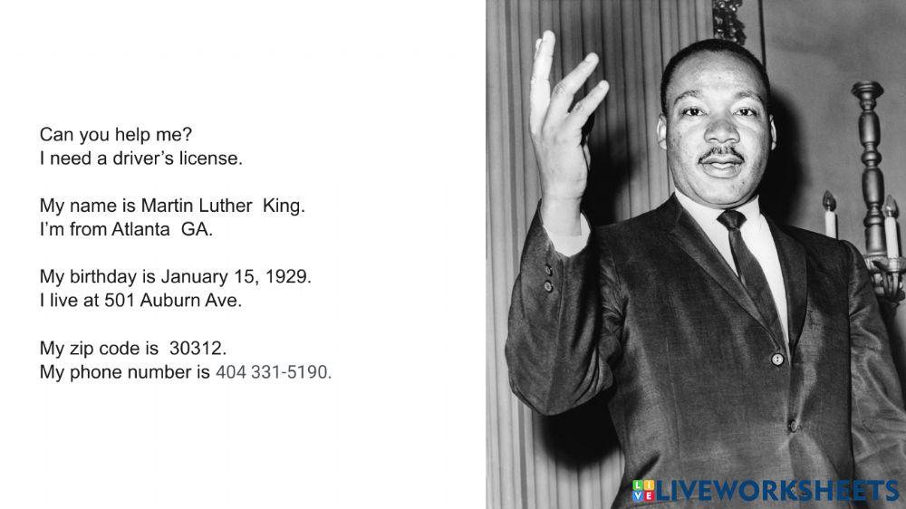 Drivers License - Martin Luther King
