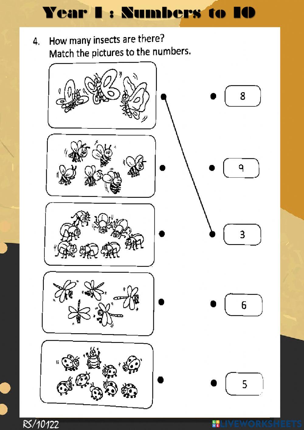 Numbers To 10 Interactive Activity For Year 1 Live Worksheets Numbers To 10 Interactive Activity For Year 1 Live Worksheets