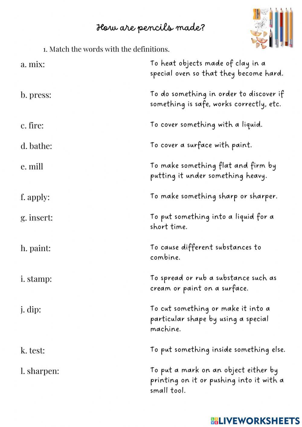 Video Activity - How are pencils made?