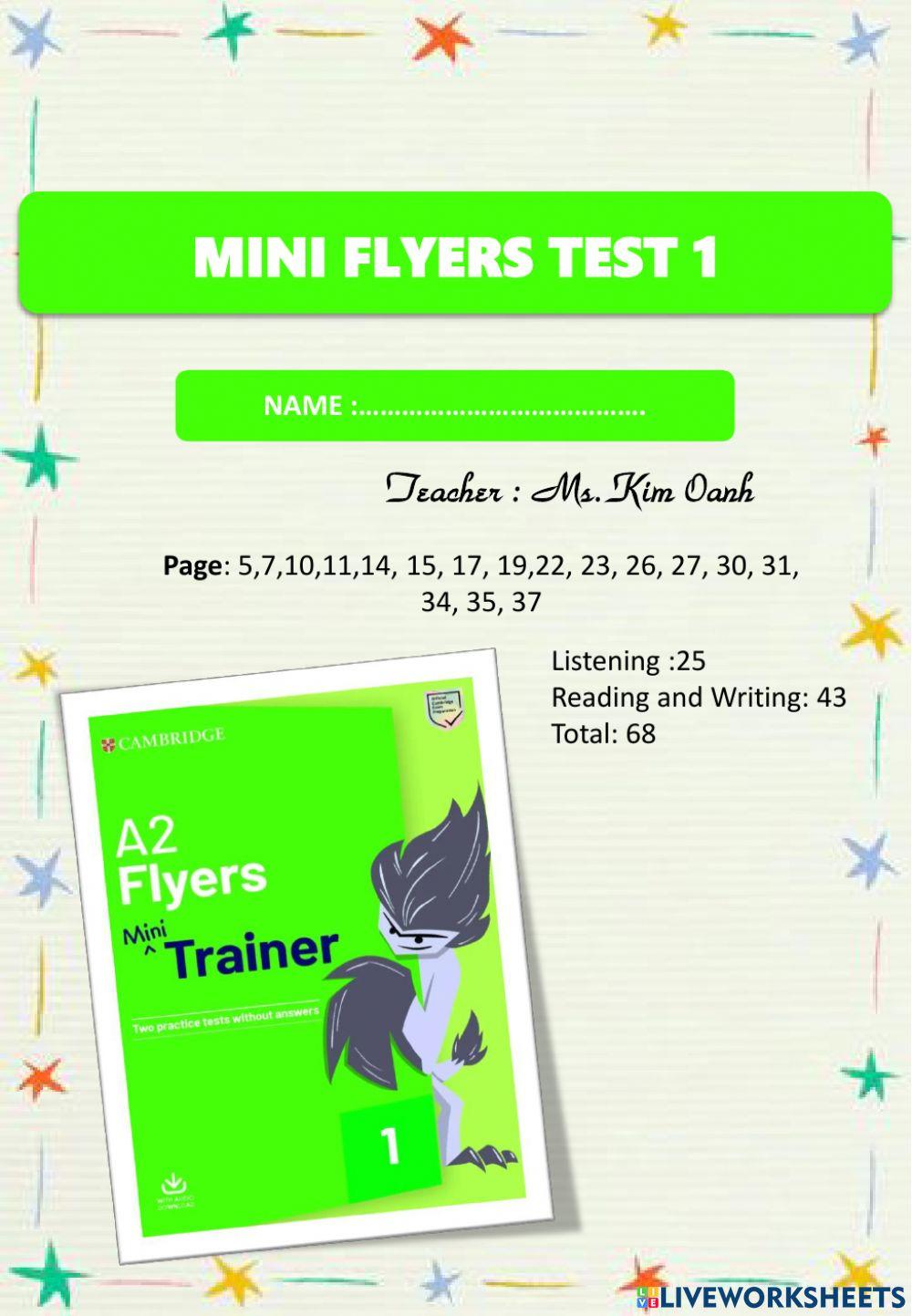 Mini Trainer Flyers Test 1
