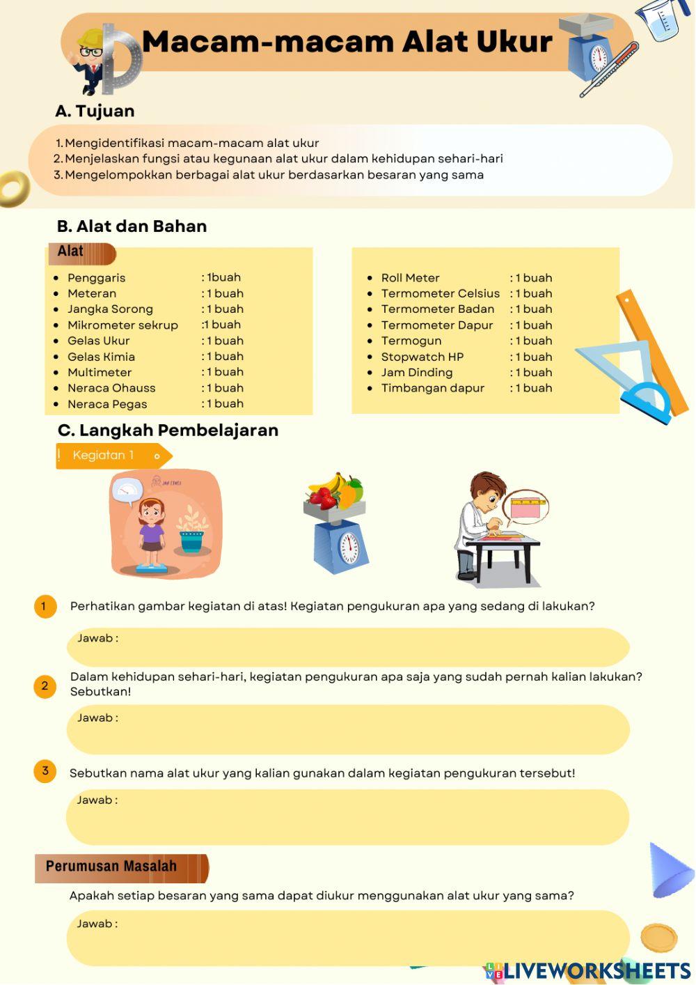 Macam-Macam Alat Ukur