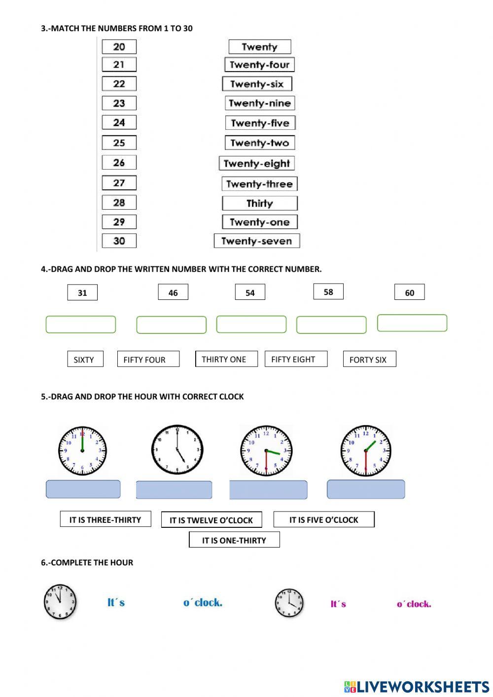 Repaso para el examen de ingles 1ºquim 3ºbasica