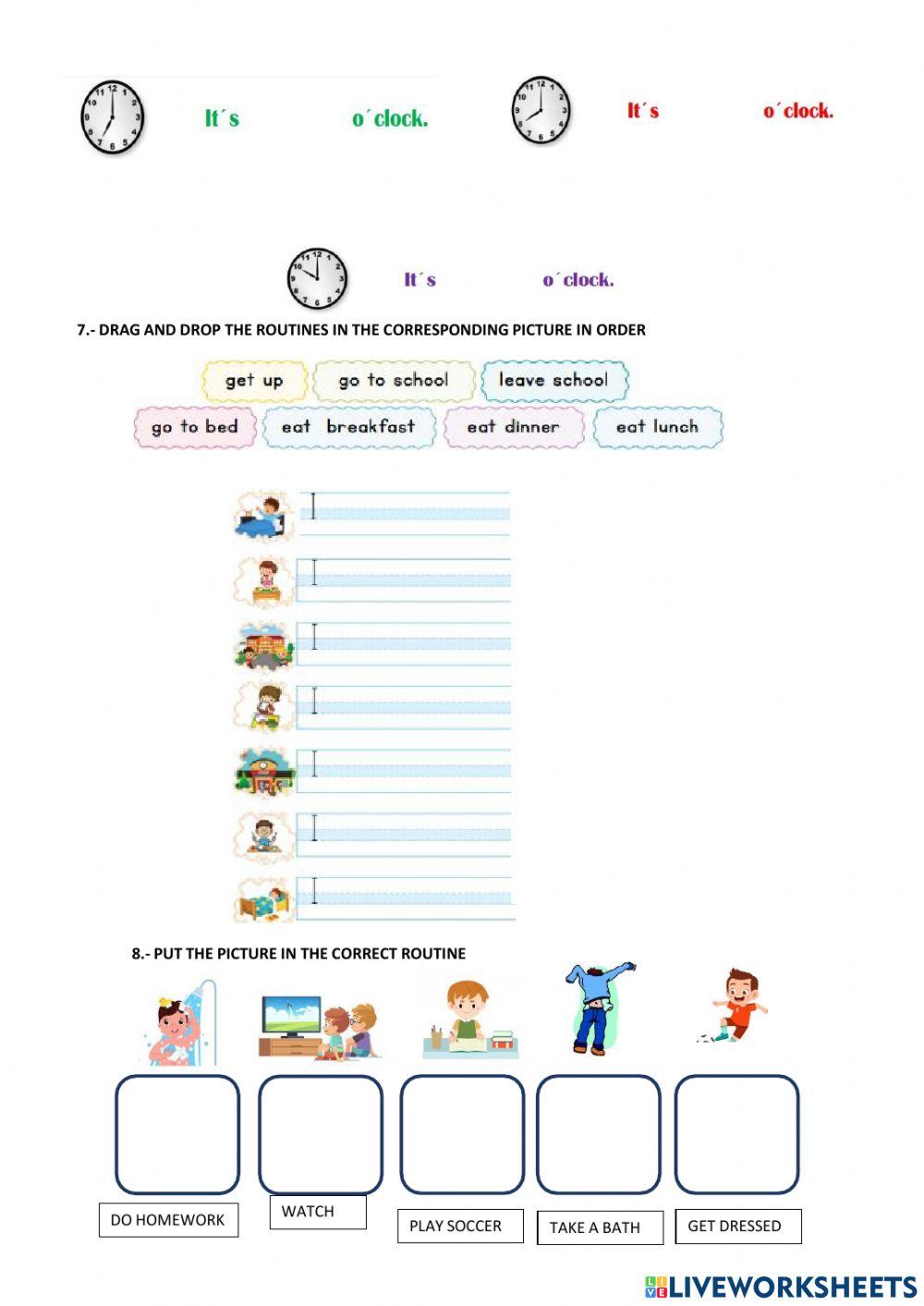 Repaso para el examen de ingles 1ºquim 3ºbasica
