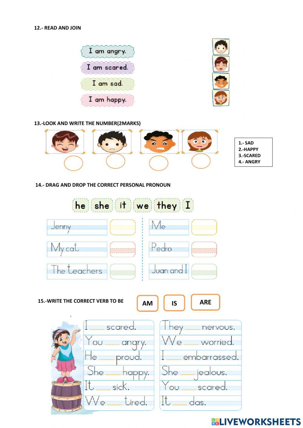 Repaso para el examen de ingles 1ºquim 3ºbasica