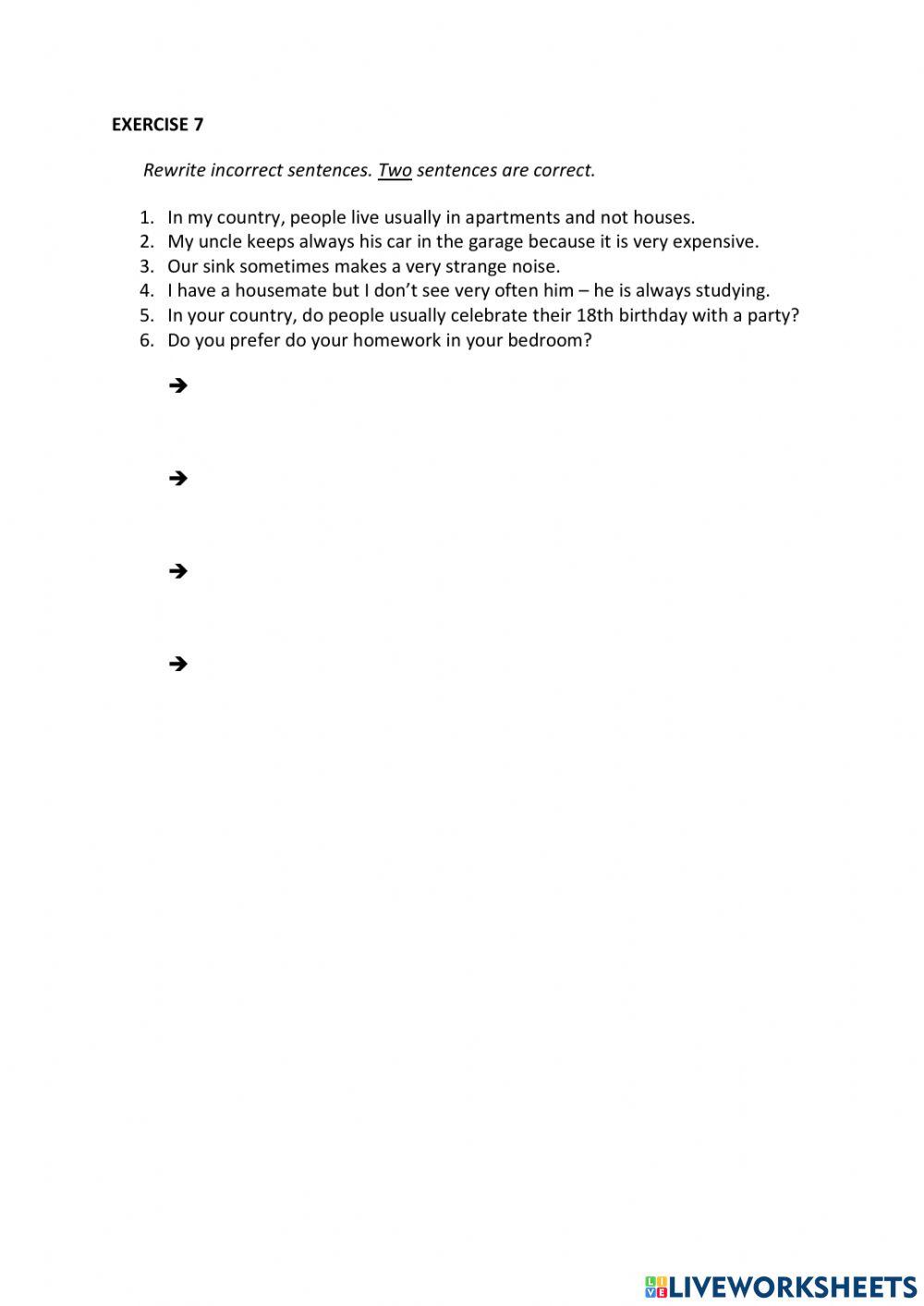 IE0, Unit 2, Grammar and Vocabulary, Exercise 7