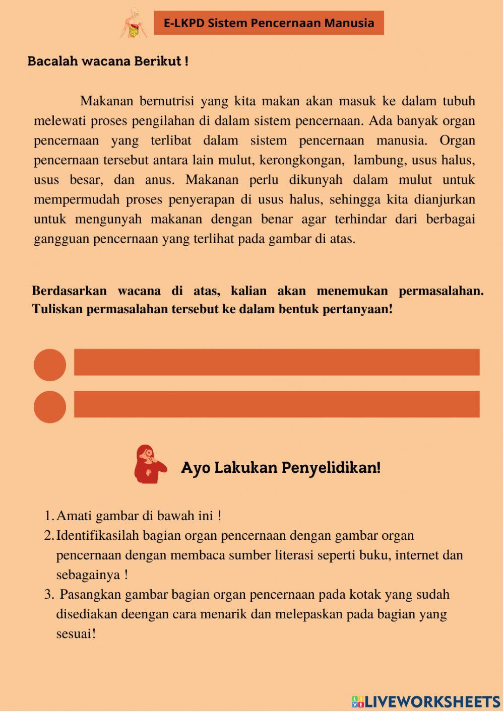 LKPD 2 Struktur Organ Pencernaan