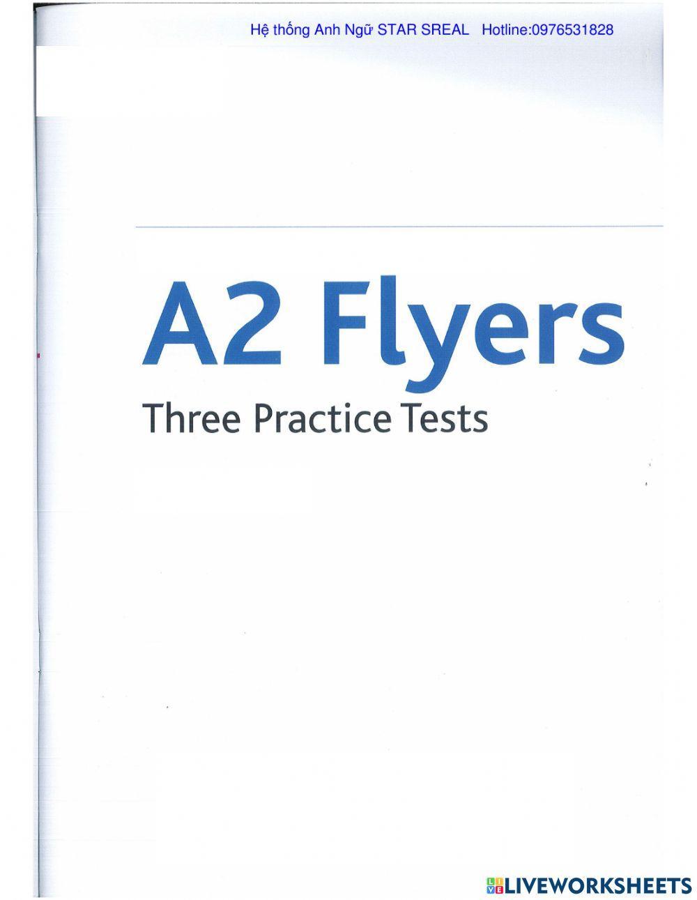 A2 Flyers practices test Reading and Writing part 1
