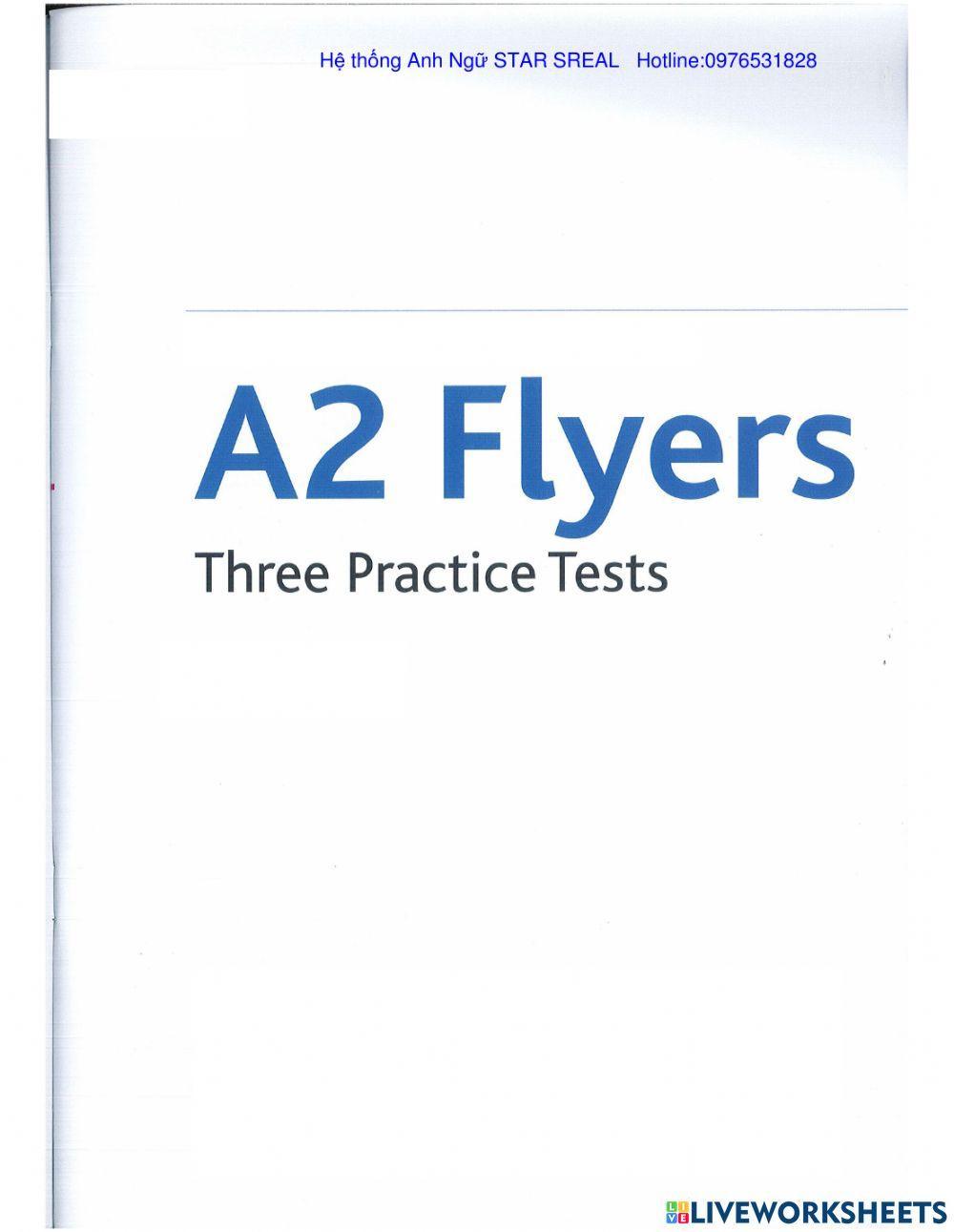 A2 Flyers practices test Reading and Writing part 7