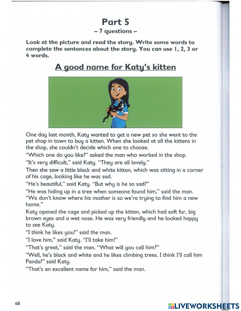 Test 3 Reading and Writing part 5