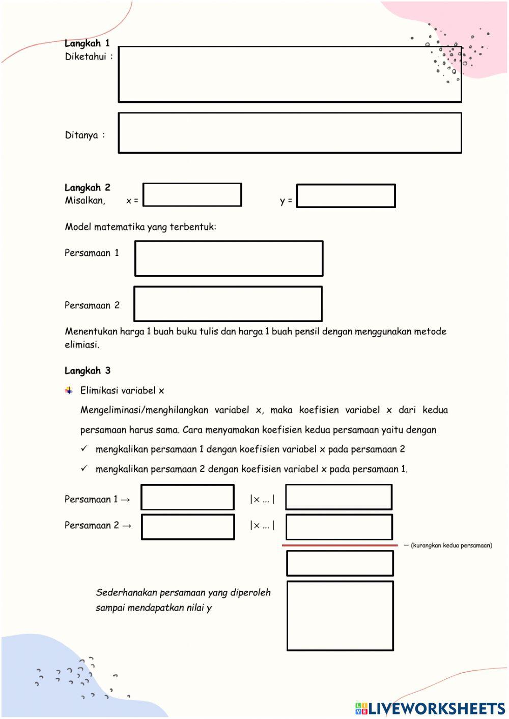 SPLDV-Matode Eliminasi