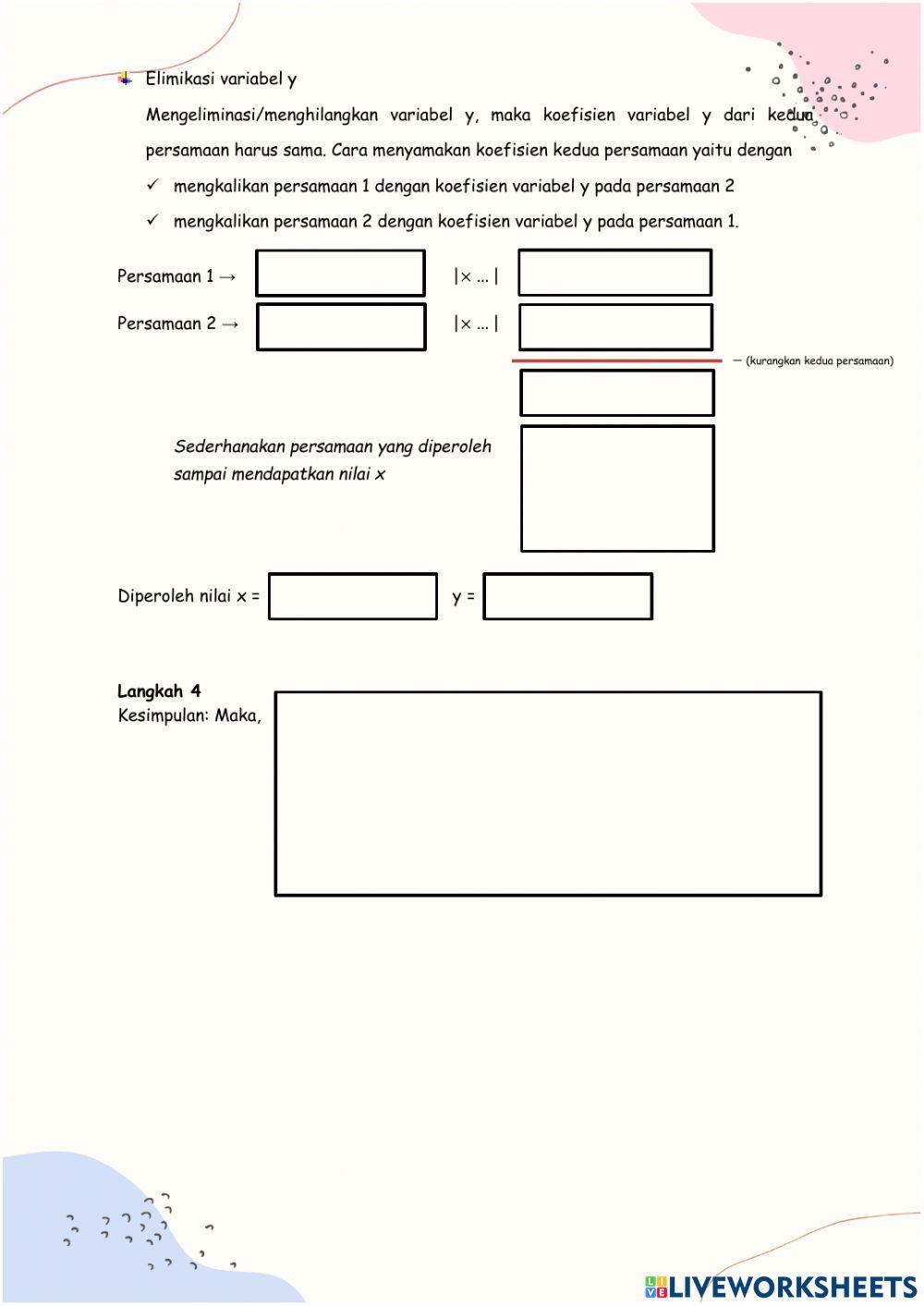 SPLDV-Matode Eliminasi