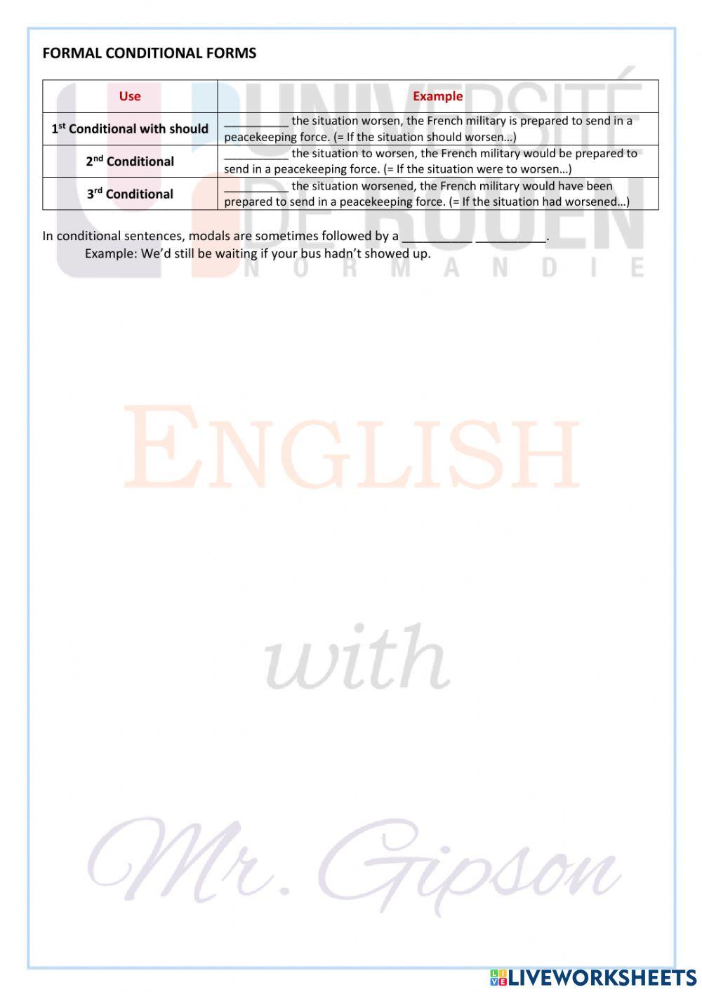 Notes on Conditional Sentences