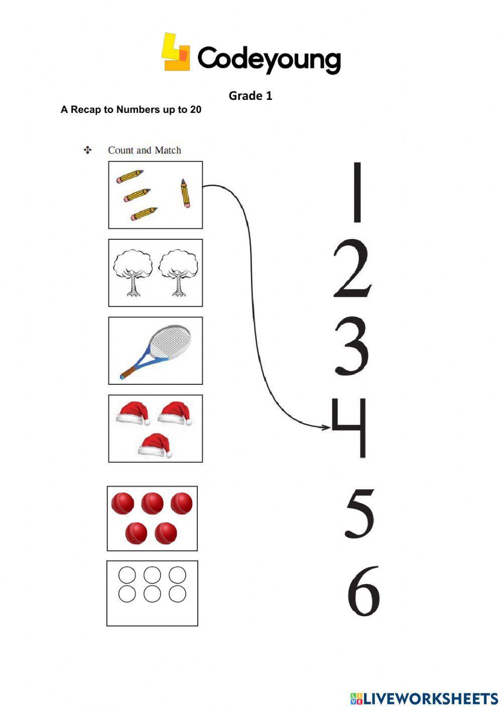 Recap To Numbers 20 -Concept H.W