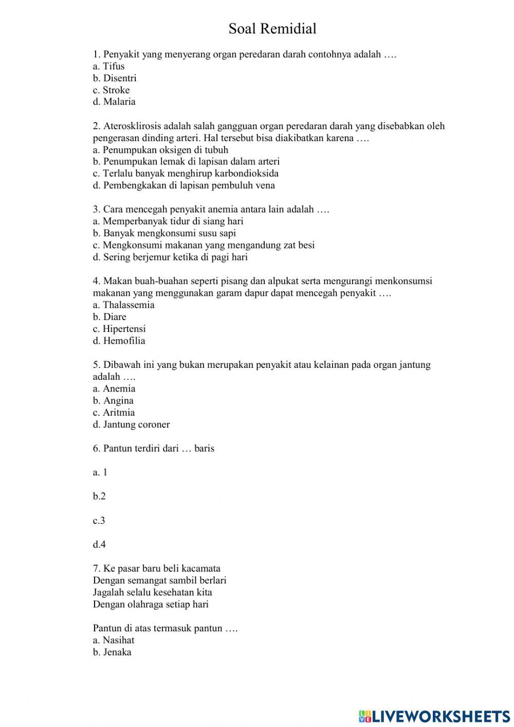 Soal Remidial Kelas 5