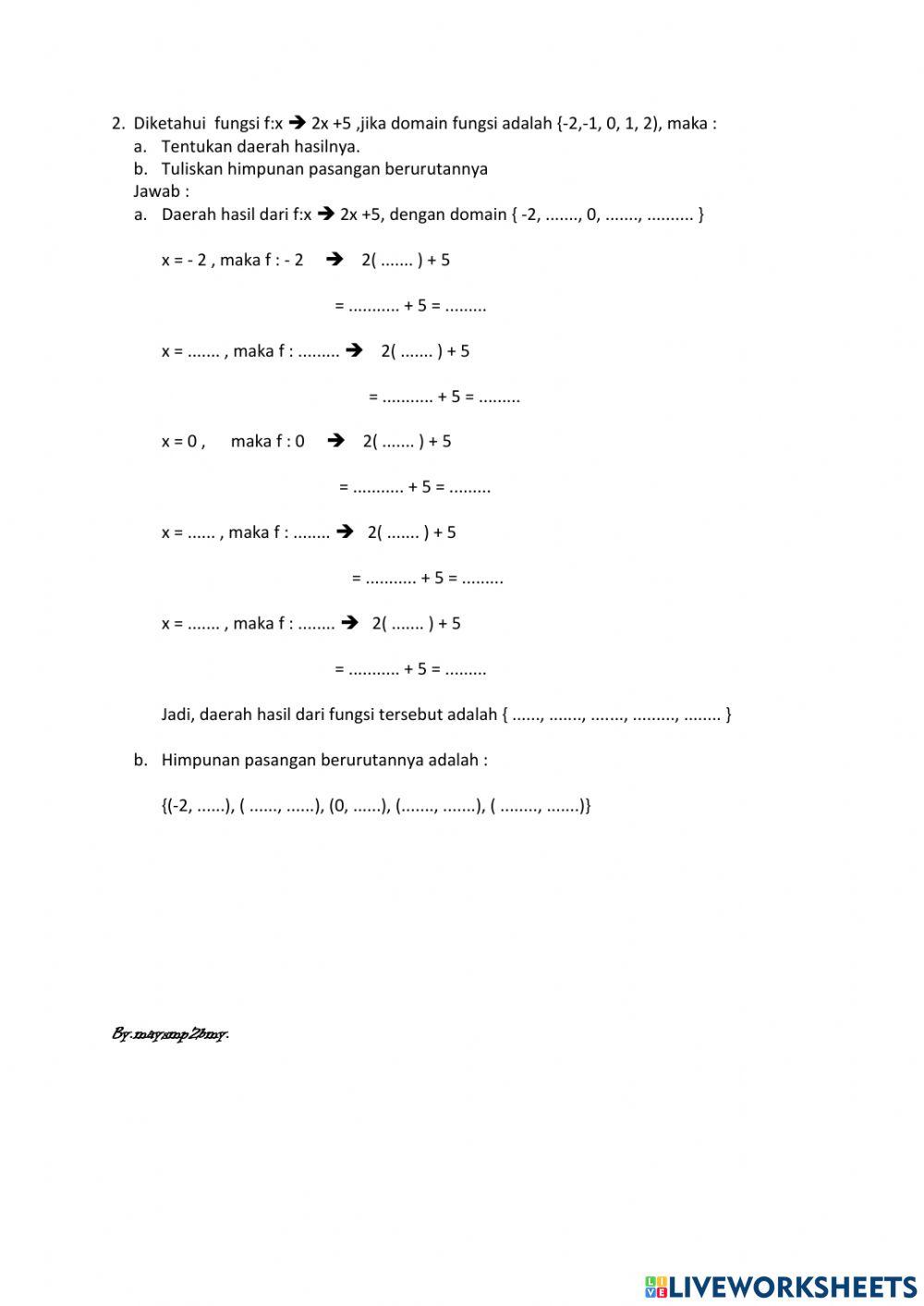 Menentukan Nilai Fungsi
