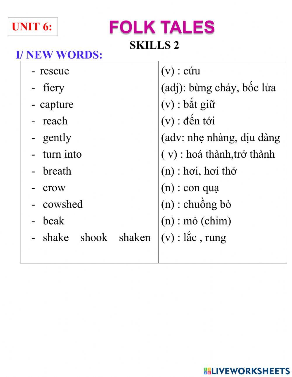 English 8- unit 6- skills 2