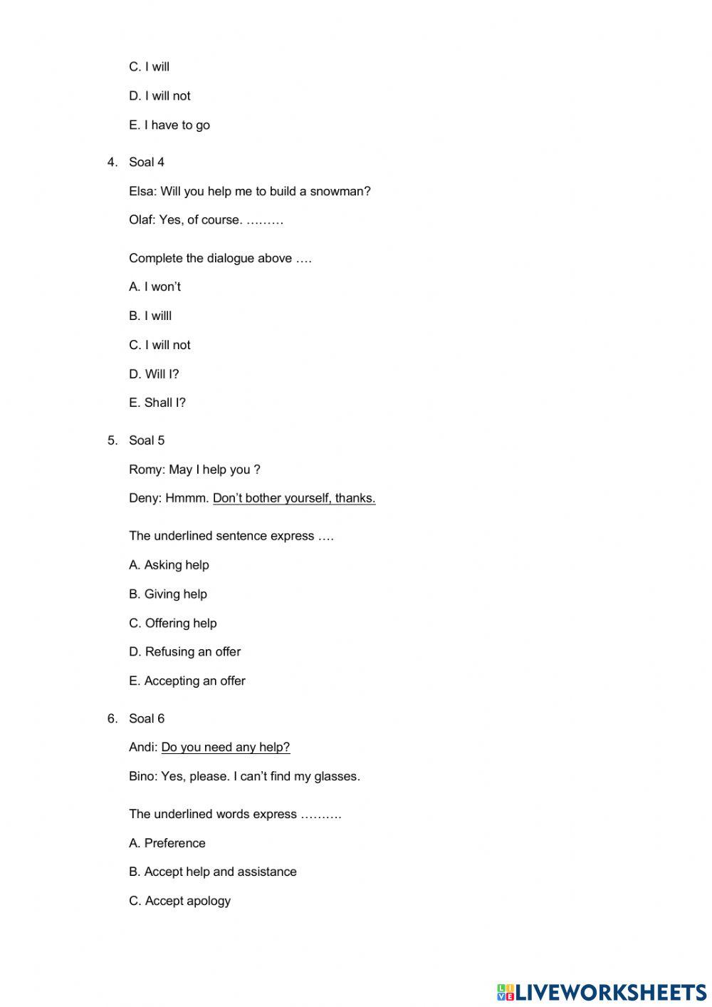 Bahasa inggris Asking For and Giving Help