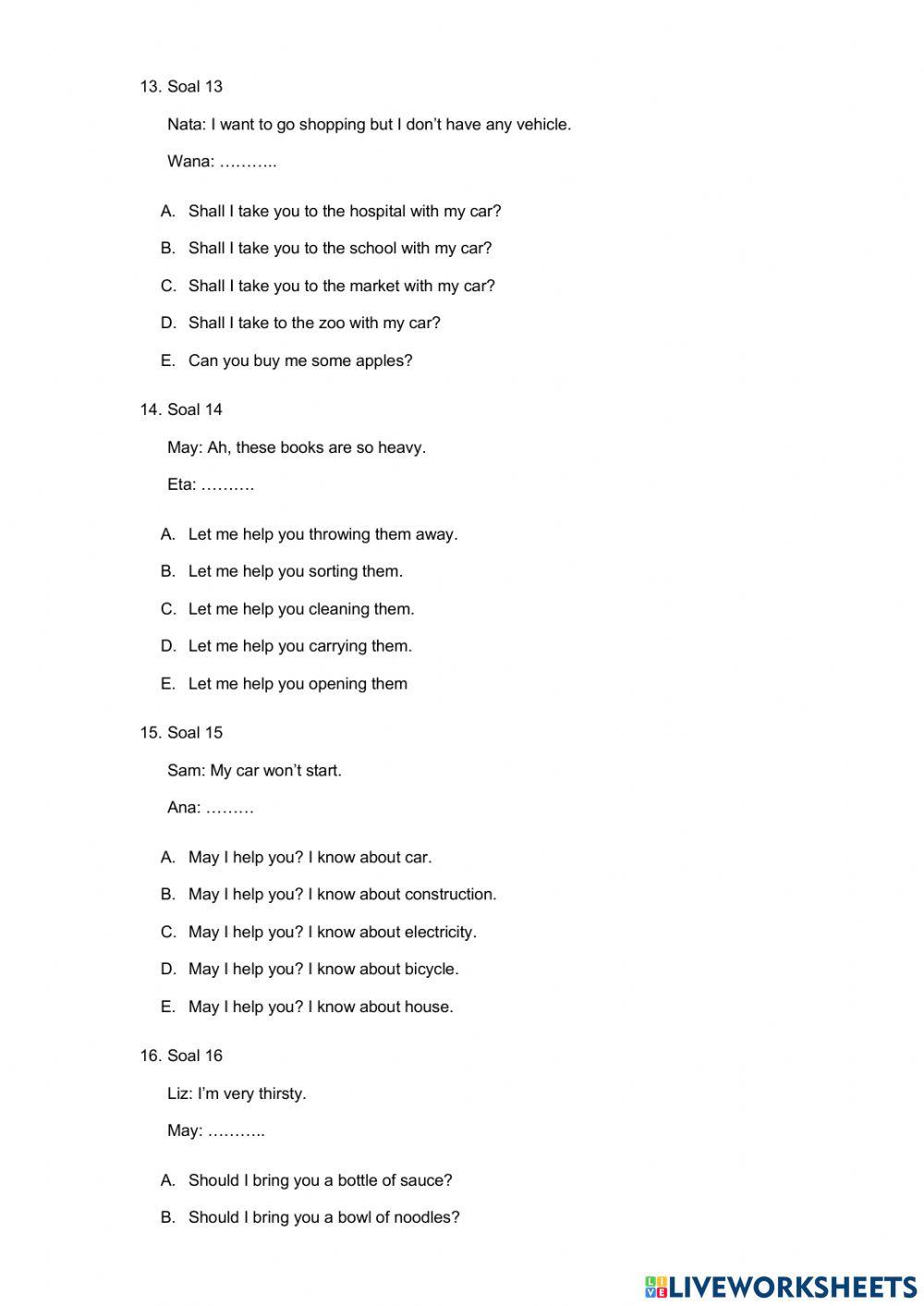 Bahasa inggris Asking For and Giving Help