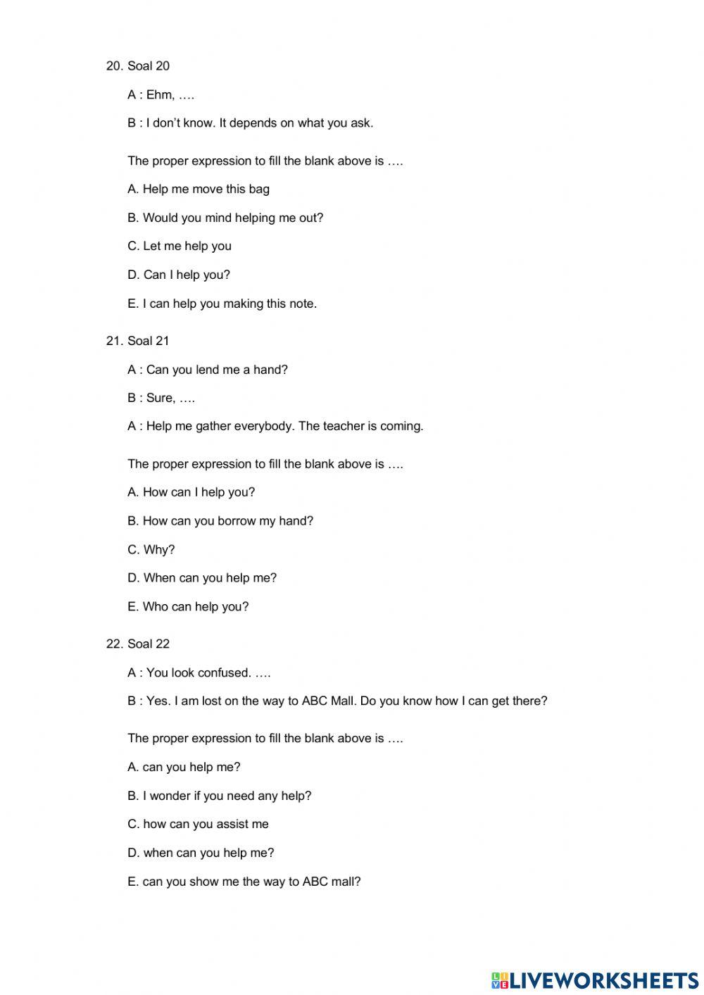 Bahasa inggris Asking For and Giving Help