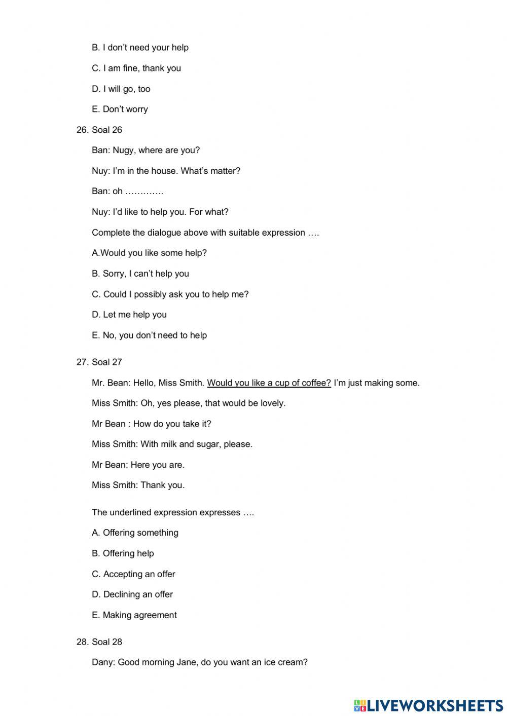 Bahasa inggris Asking For and Giving Help