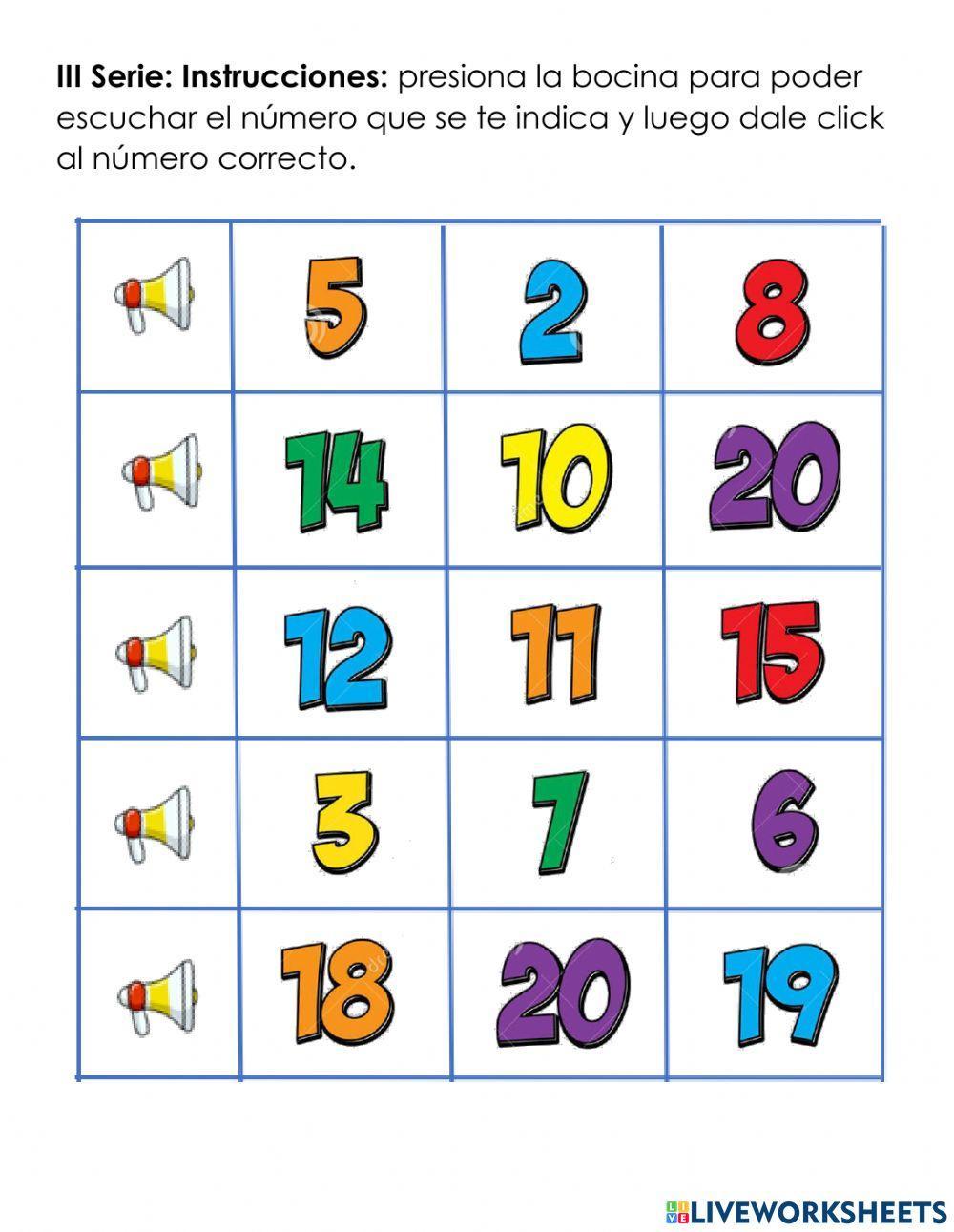 Números del 1 al 20