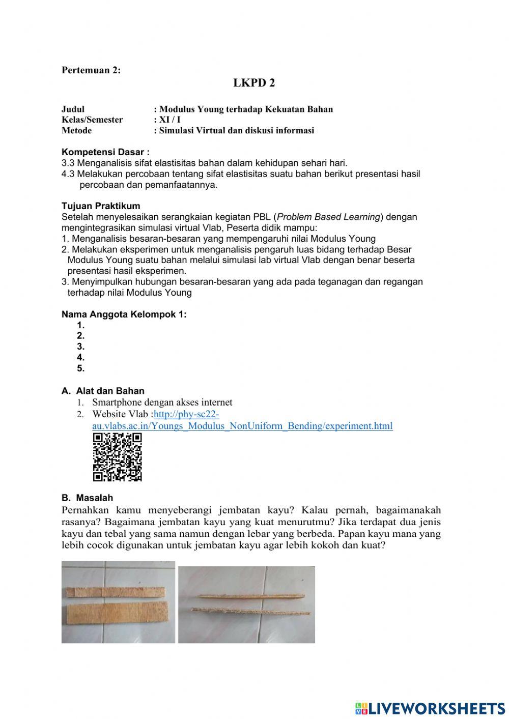 Lkpd modulus young vlab