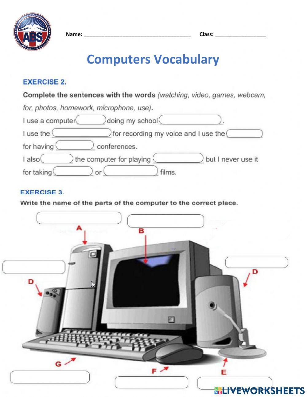 ABS Computer vocabulary 2171753 | hanady shoukry | Live
