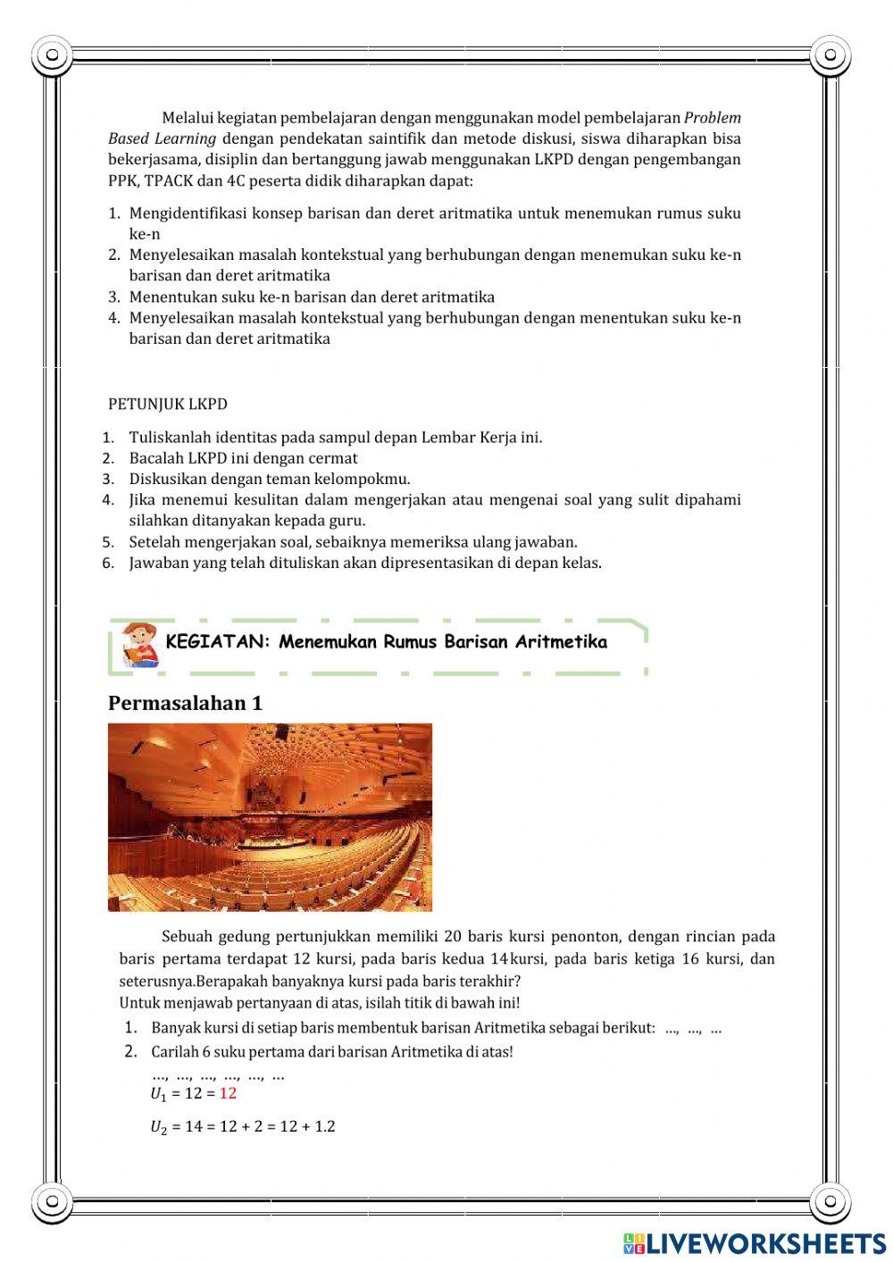 LKPD Barisan Aritmatika