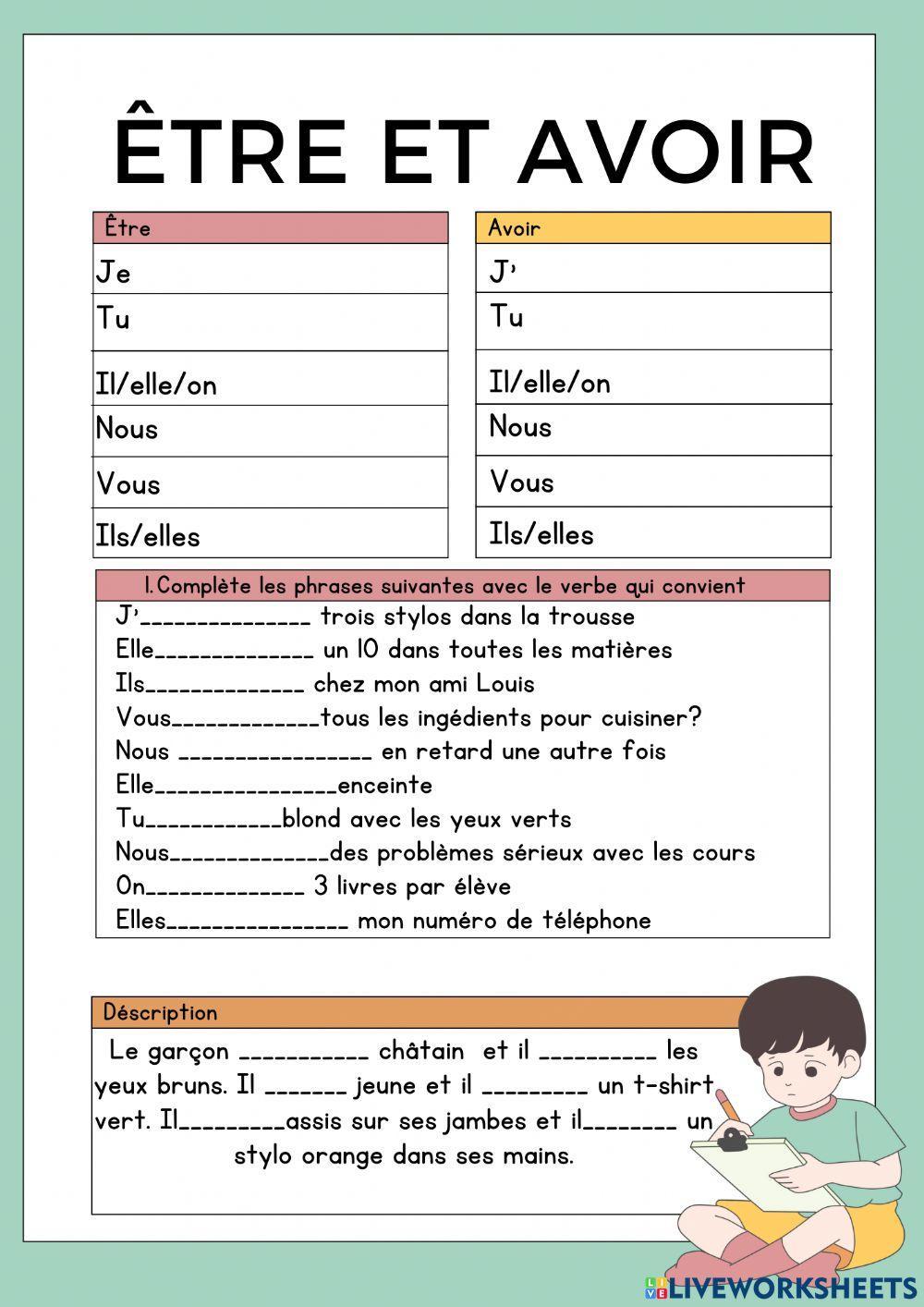 2171842 | Verbe être et avoir | crius5 | LiveWorksheets
