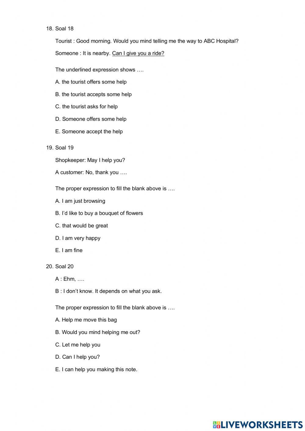 English daily examination