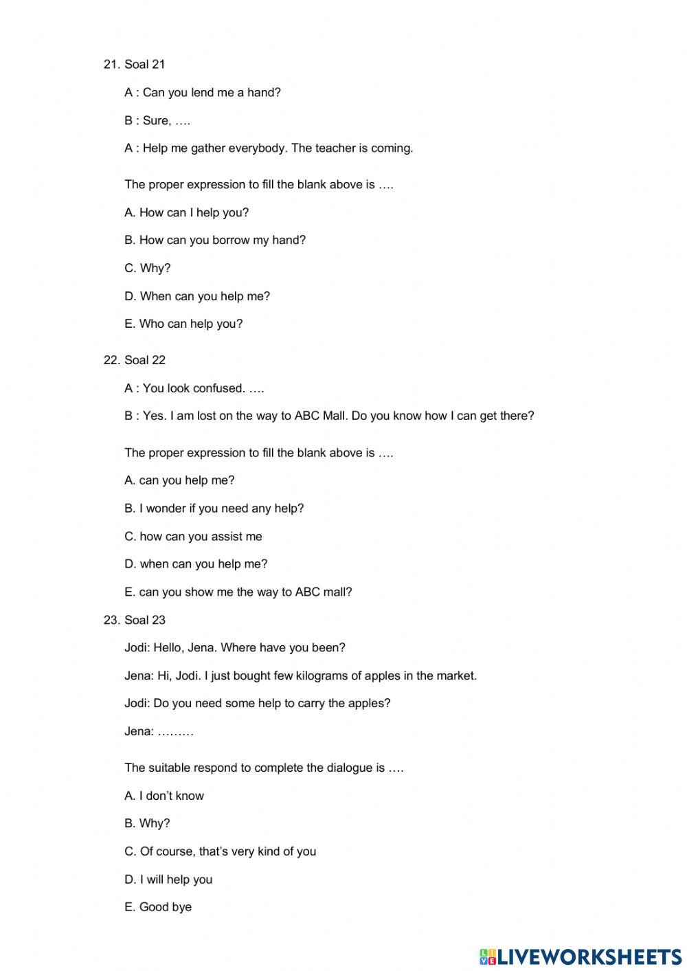 English daily examination