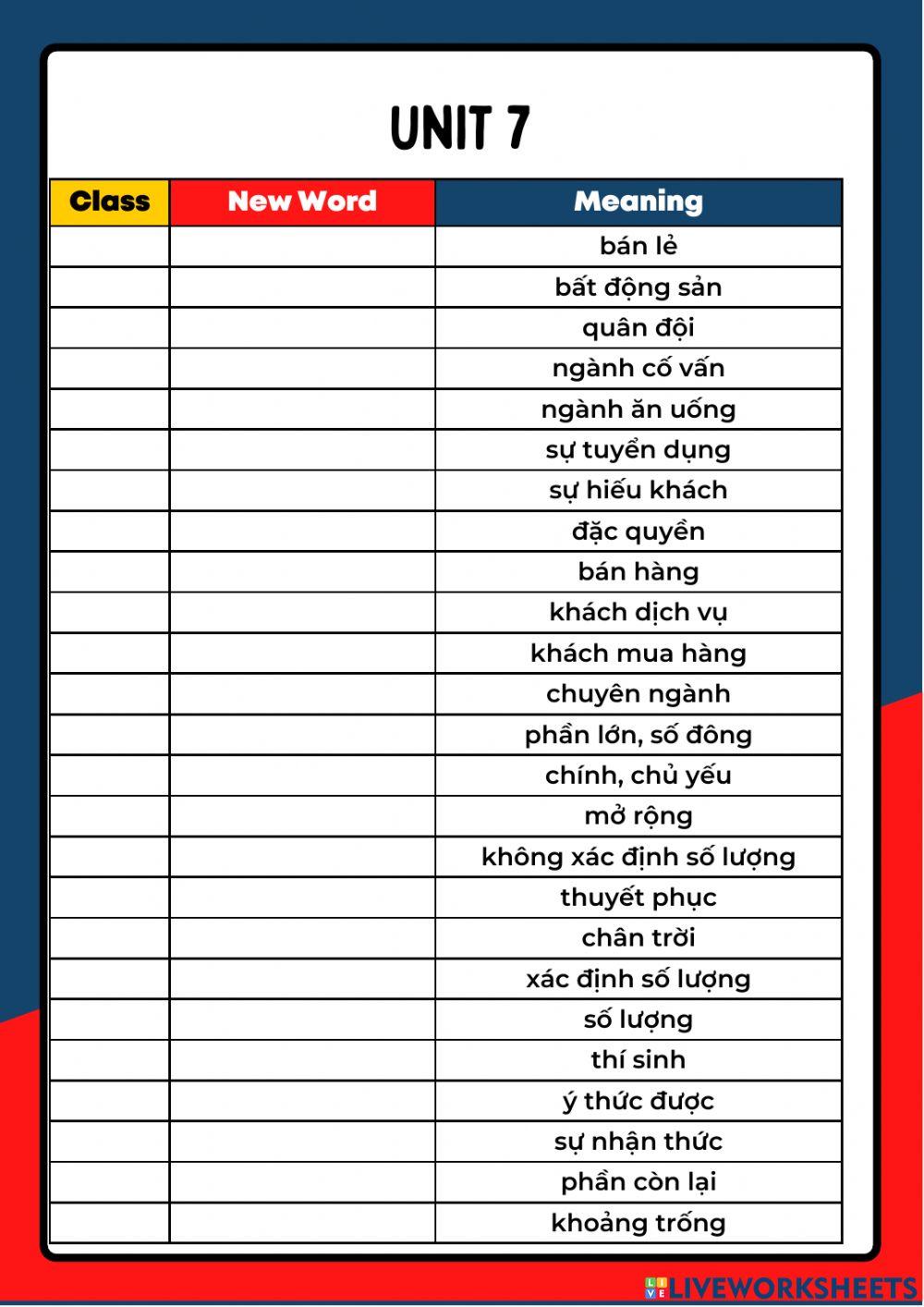 Zvi -  cri - vocab test u7