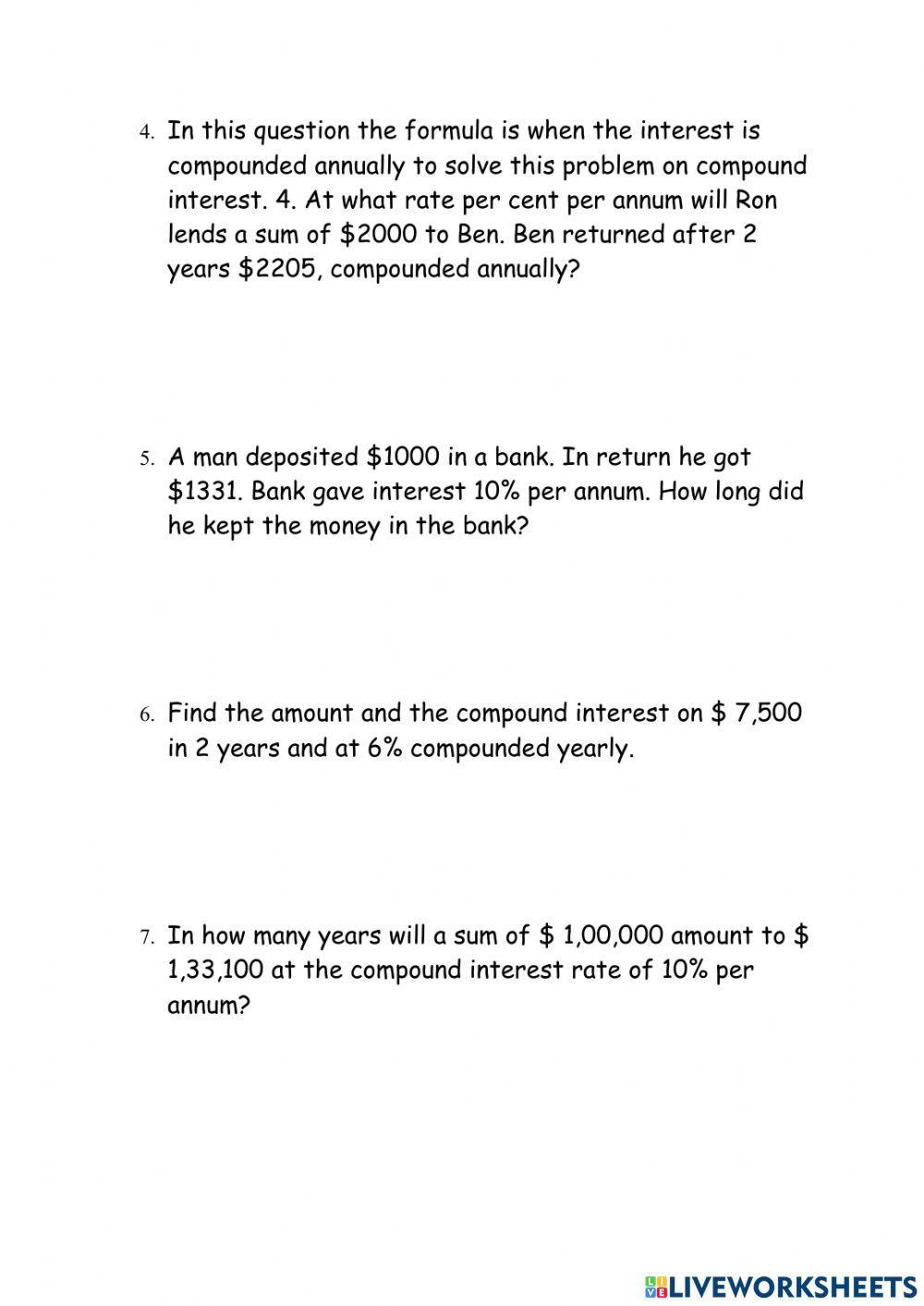application-ws-g8-practice-problems-on-compound-interest-worksheet-live-worksheets