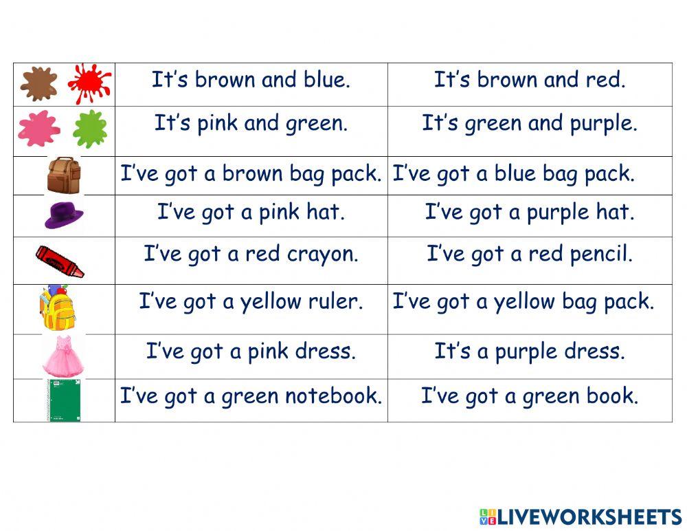 Color and school things