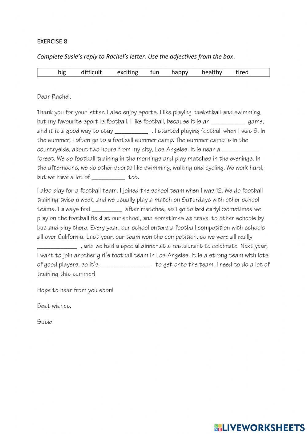 IE0, Unit 3, Reading and Writing, Exercise 8