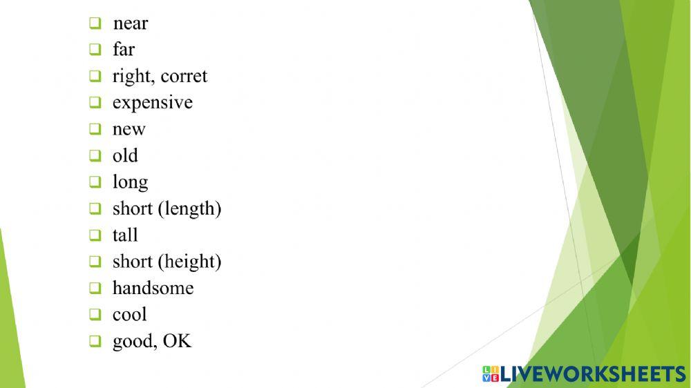 Words repeat unit 1-8