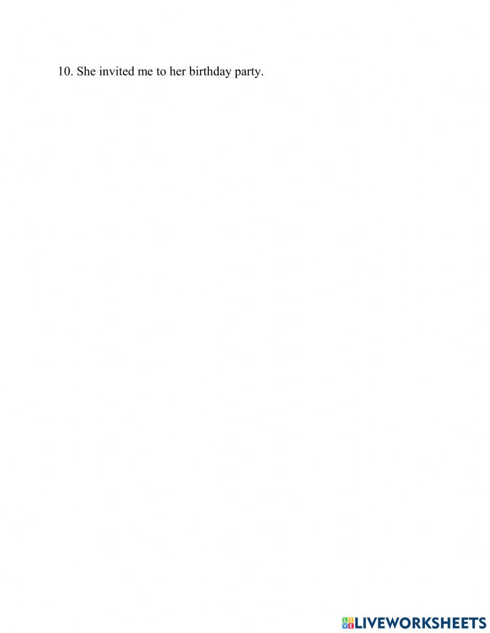 Bài tập thì quá khứ đơn 2