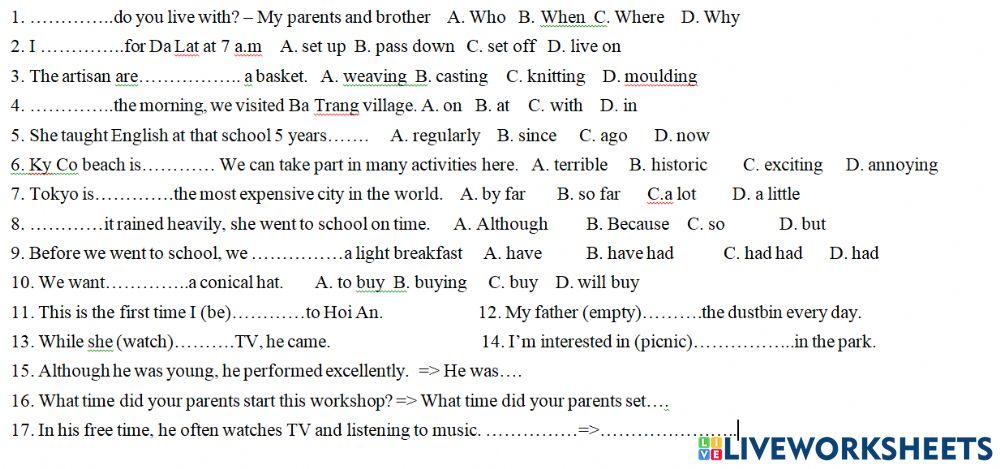 Ôn 15p anh 9 lần 1