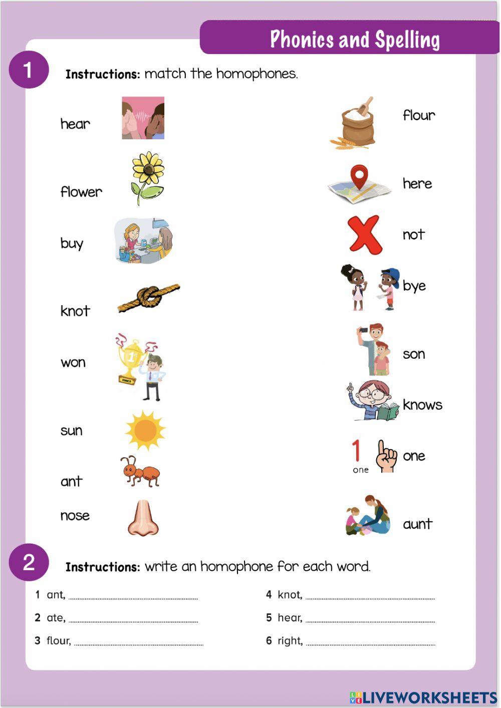 Homophones For 5th Graders