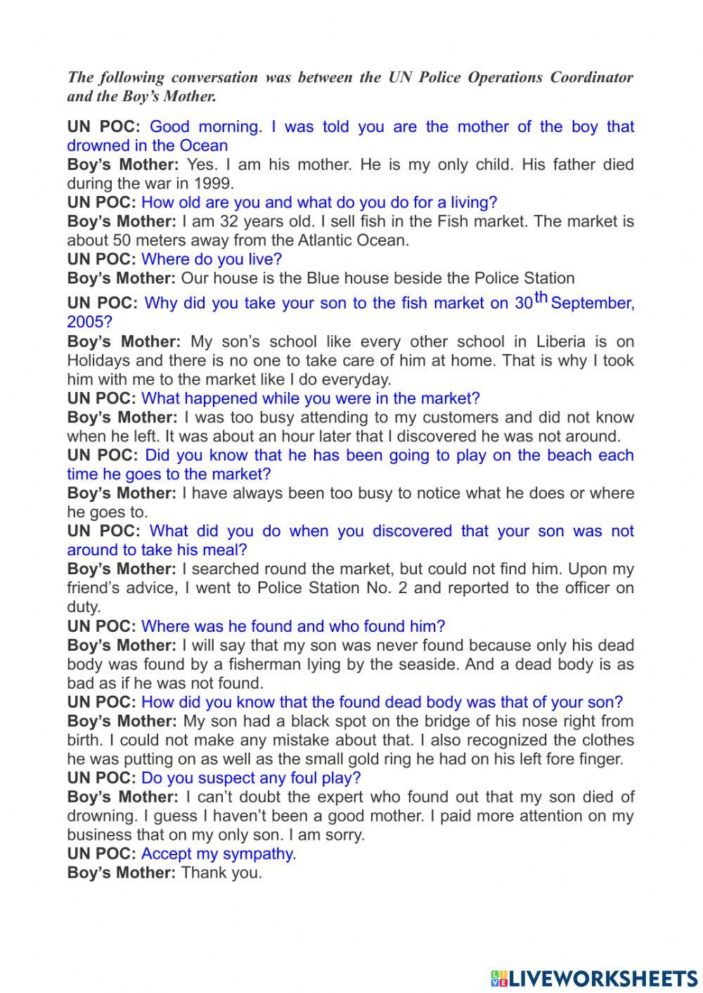 Audio tape test - 7  the missing child