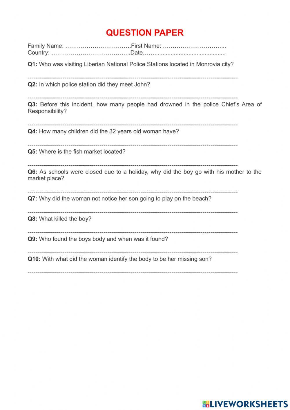 Audio tape test - 7  the missing child