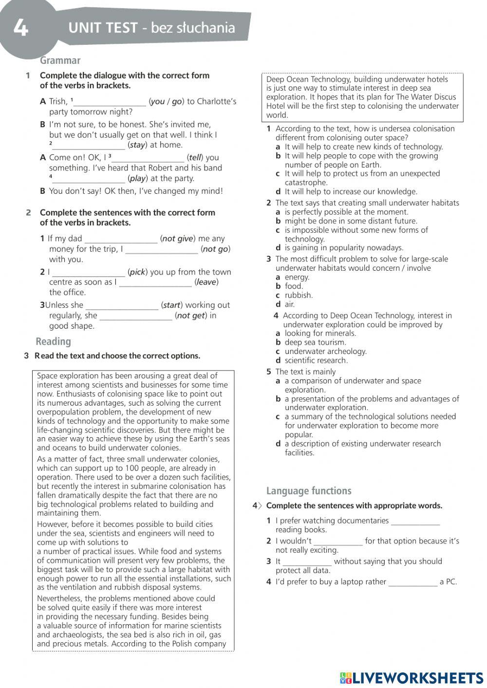 Password Reset B1+ - unit 4, without listening