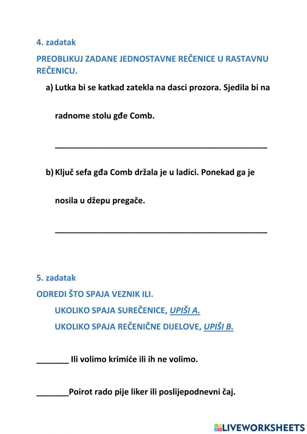 Sastavne i rastavne rečenice - 8.