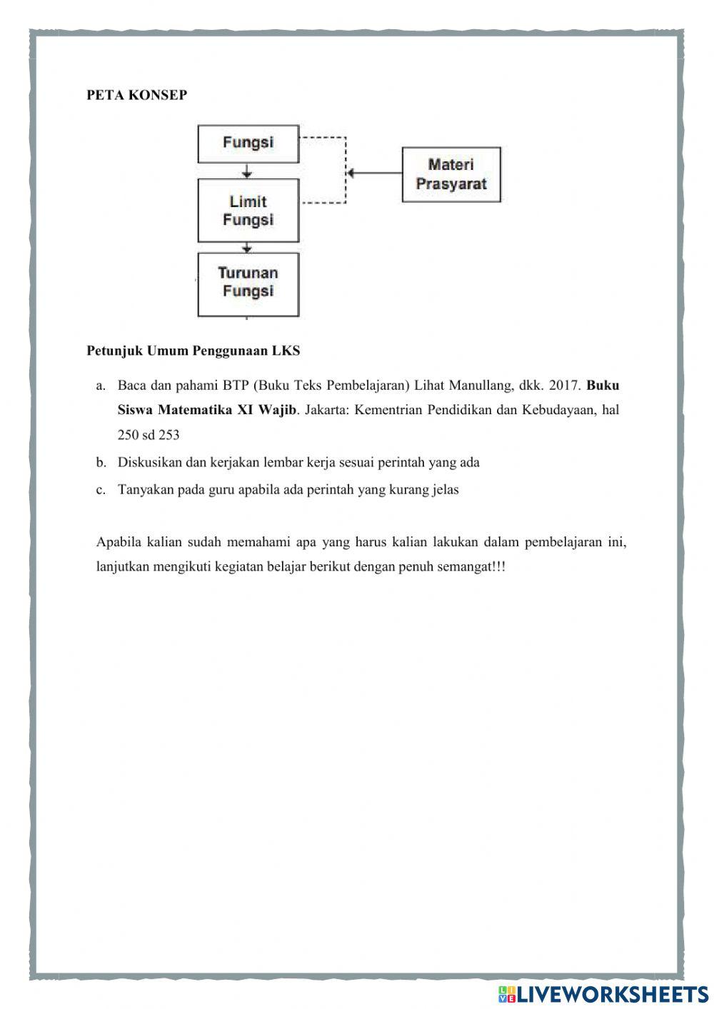 Turunan  Fungsi Aljabar
