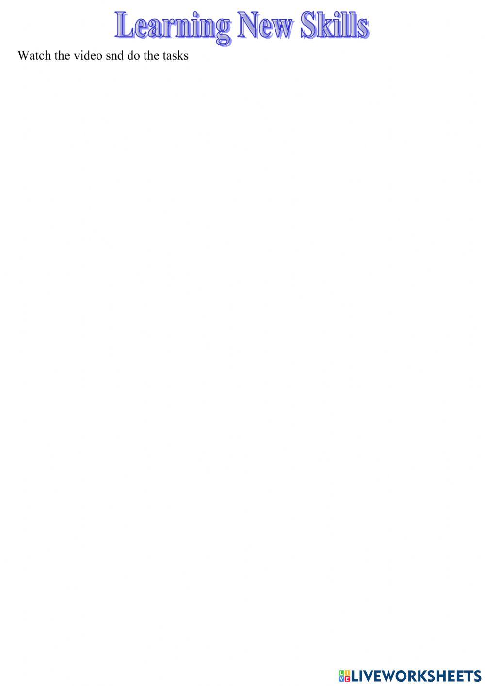 Learning a new skill