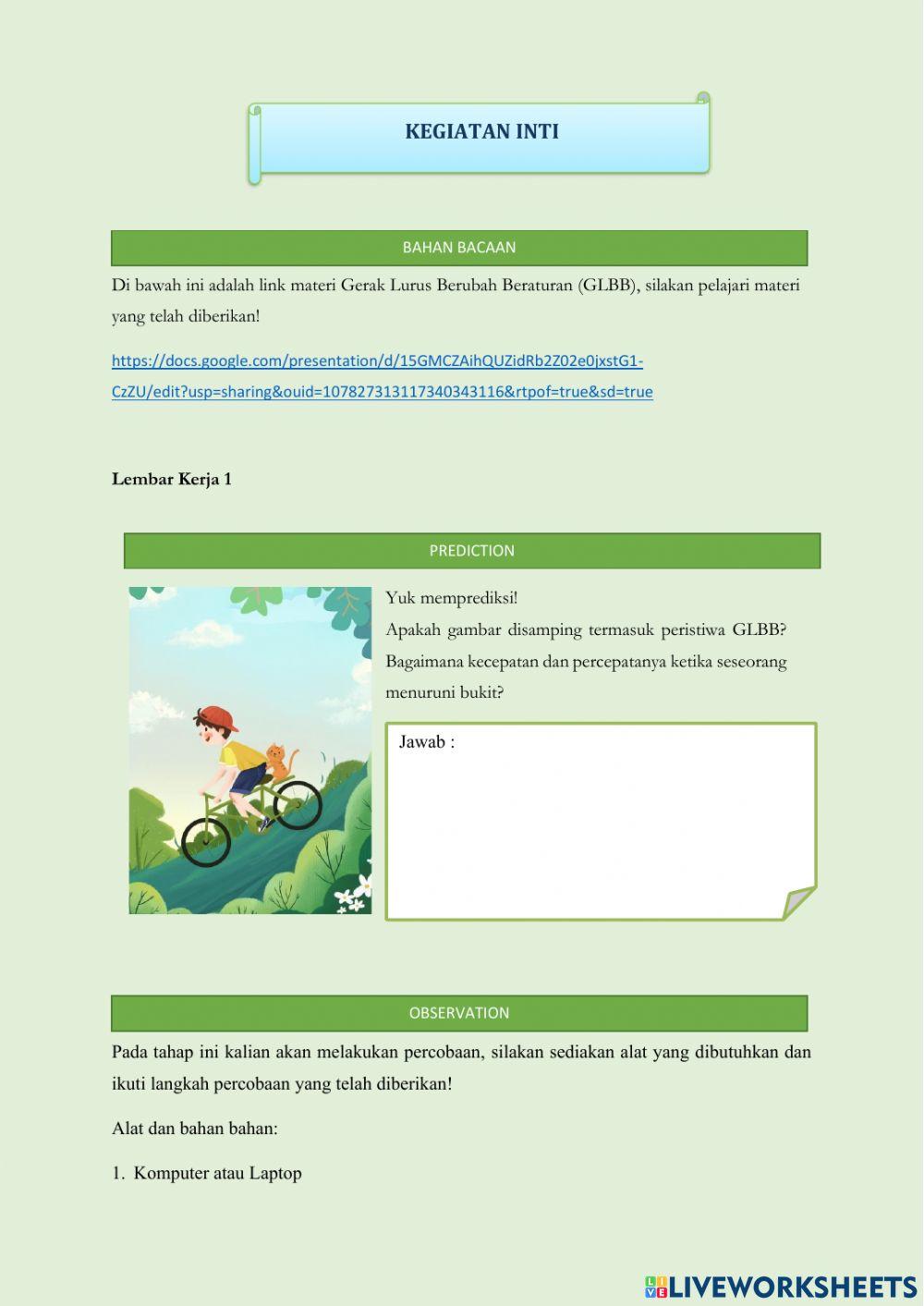 Gerak Lurus Berubah Beraturan (GLBB)