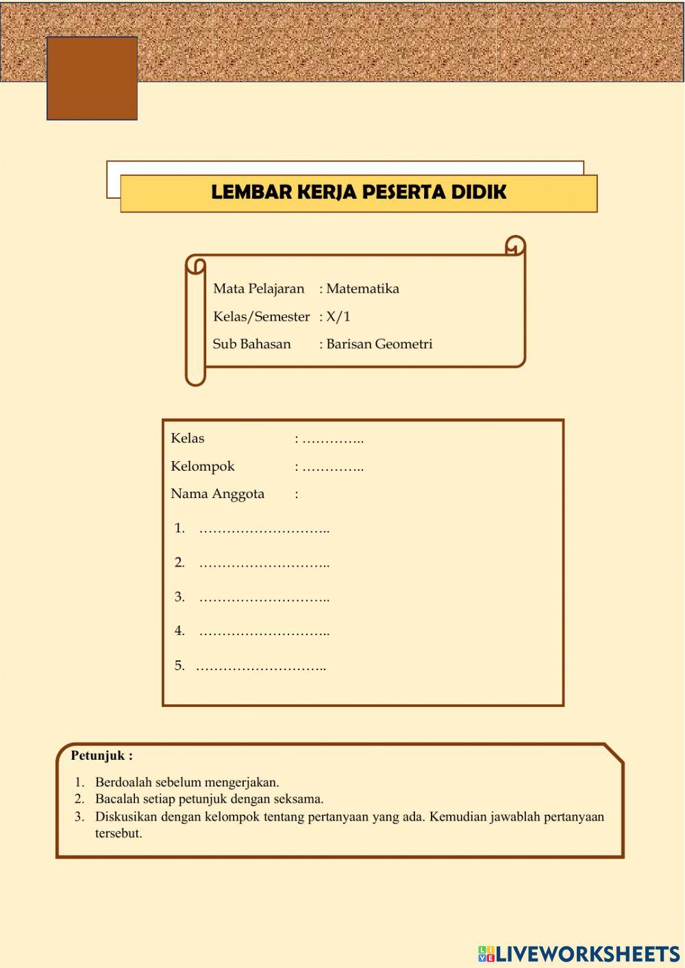 LKPD Barisan Geometri