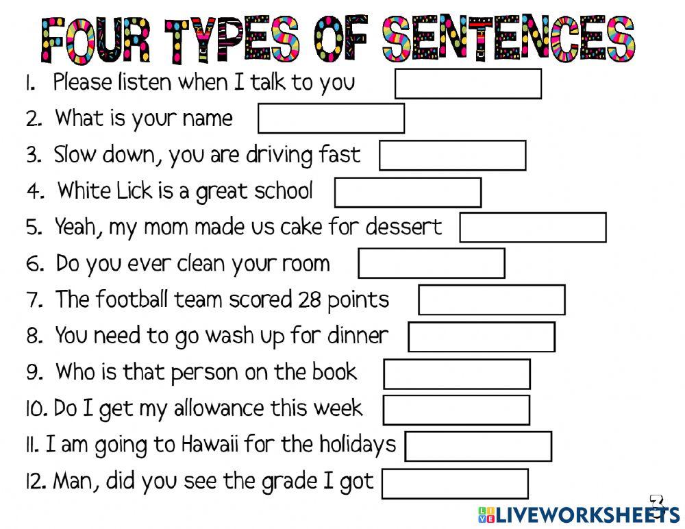 4 Types of Sentences